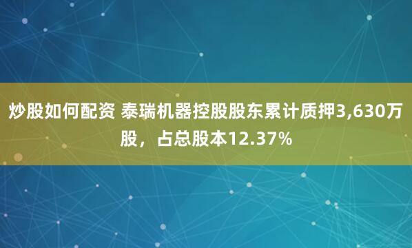 炒股如何配资 泰瑞机器控股股东累计质押3,630万股，占总股本12.37%
