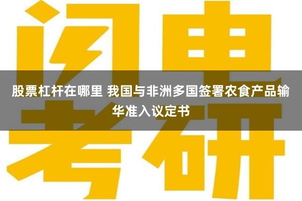 股票杠杆在哪里 我国与非洲多国签署农食产品输华准入议定书